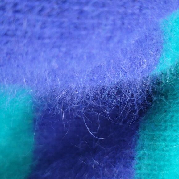 VTG Richard And Company Lambswool Angora Sweater Retro Geometric Teal Purple M - Picture 10 of 15